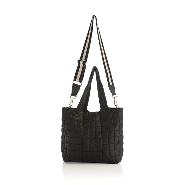 Shiraleah Ezra Quilted Nylon Toe Bag- Black