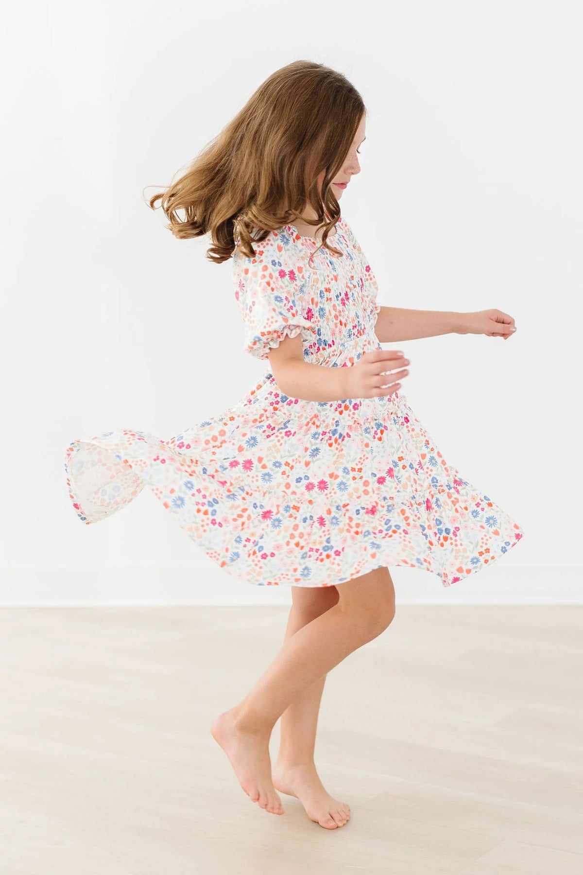 Mila & Rose Smocked Ruffle Dress- Meadow Magic