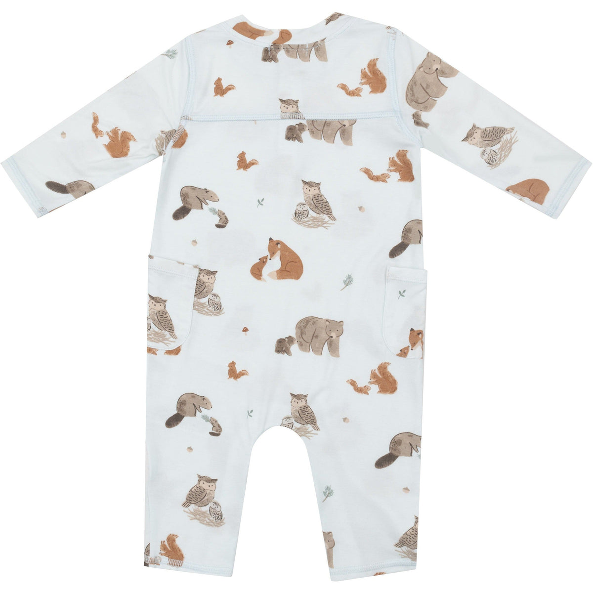 Angel Dear Mixed Woodland Animals Blue Uni Romper