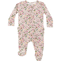 Angel Dear Acorn Floral 2-Way Ruffle Zipper Footie