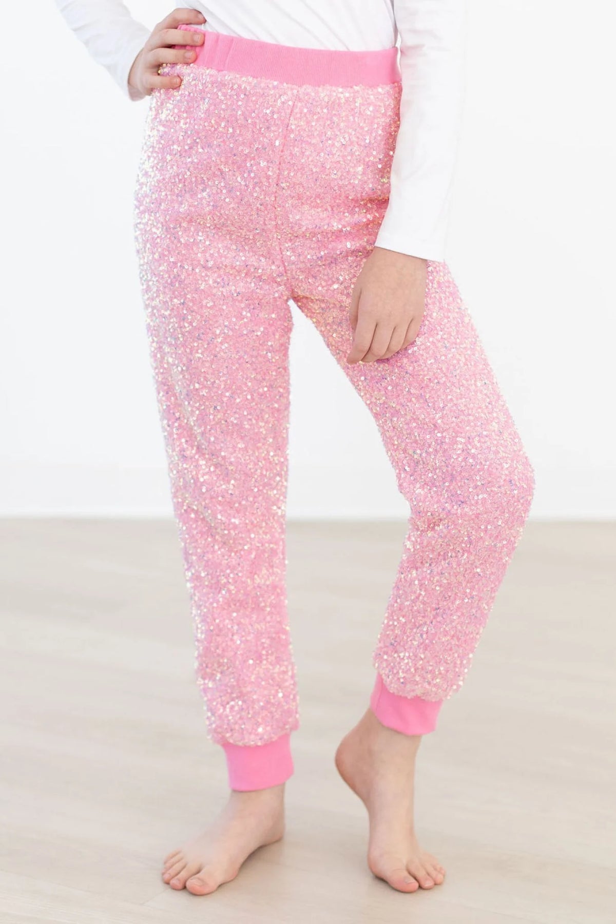 Mila and Rose Bubblegum Pink Sequin Jogger