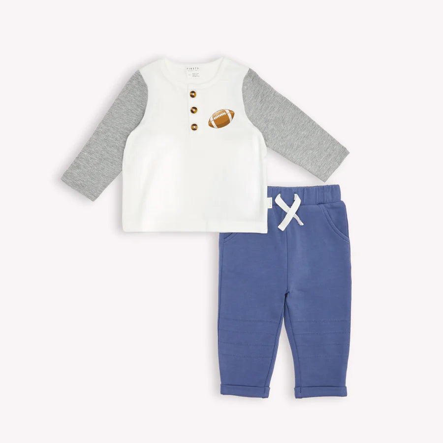 Petit Lem Football Henley Outfit Set