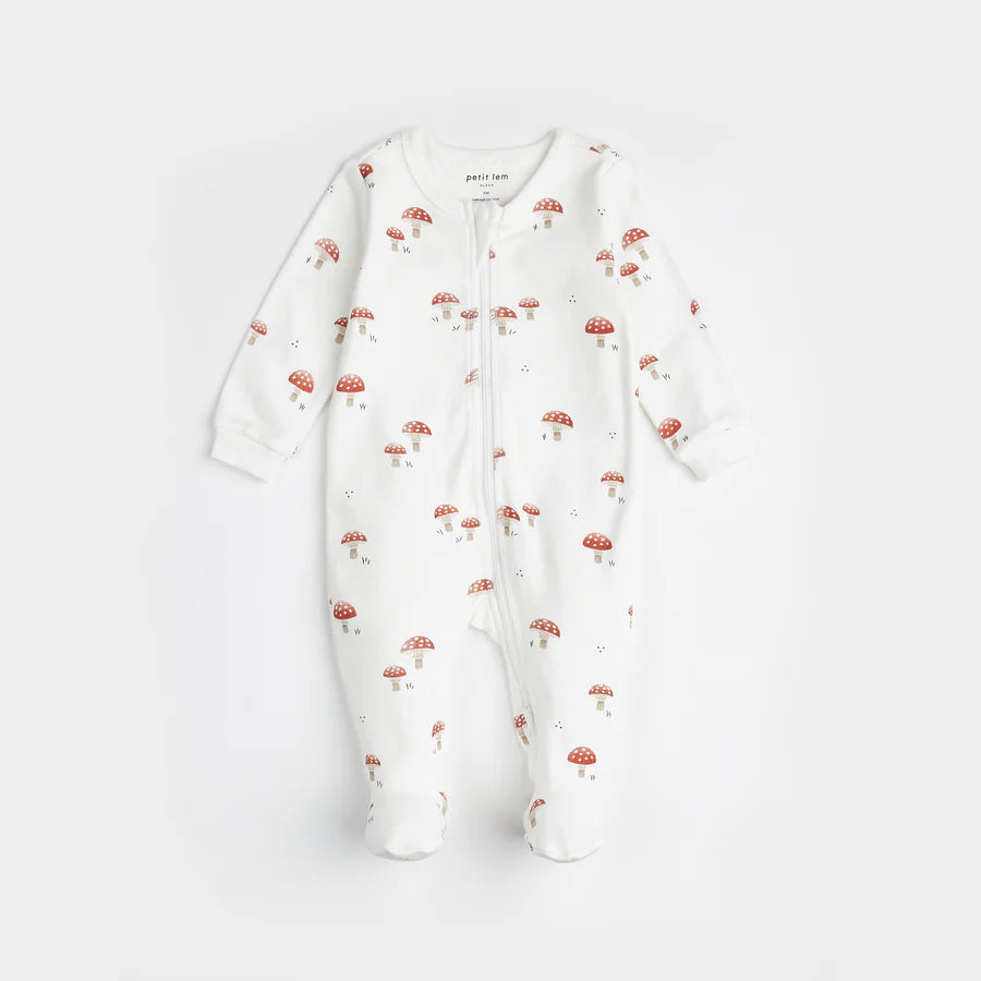 Petit Lem Mushroom Print off-white sleeper