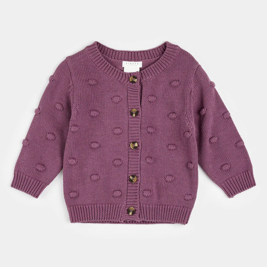 Petit Lem Purple Sweater Knit Cardigan | Dusty Purple