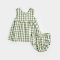 Petit Lem Gingham Cross Hatch Linen Woven Dress