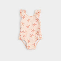 Petit Lem Starfish Print On Rose One-Piece Swimsuit