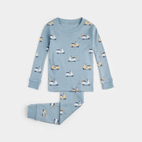 Petit  Lem Motorino Print on Light Ble PJ's