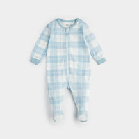 Petit Lem Easter Blue Plaid Print Sleeper