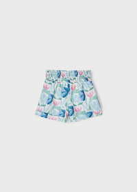 Mayoral Girl Geometric Floral Print Shorts