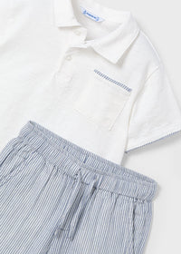 Mayoral Polo & Sear Sucker Shorts Set