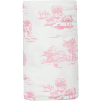 Angel Dear Farm Toile Pink Swaddle Blanket