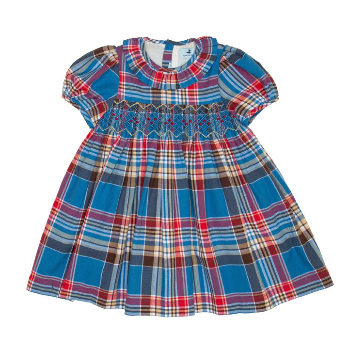 Nanducket Avery Tartan Twirl Smocked Dress