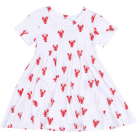 Angel Dear Lobster Bamboo Short Sleeve Twirly Dress