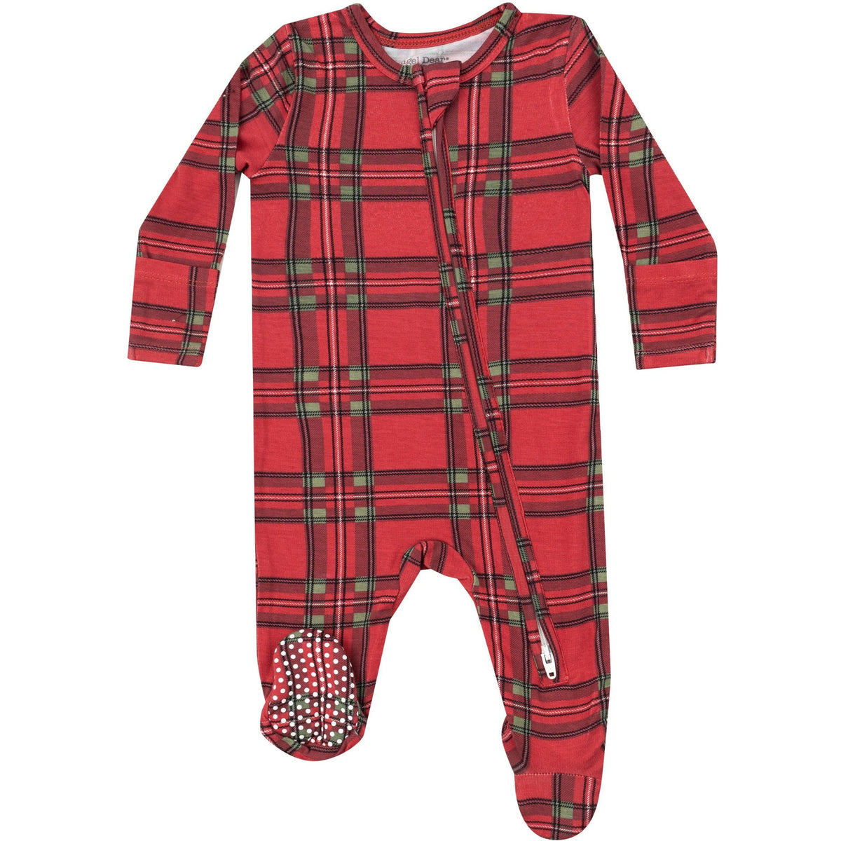 Angel Dear Vintage Holiday Plaid 2-Way Zipper Footie