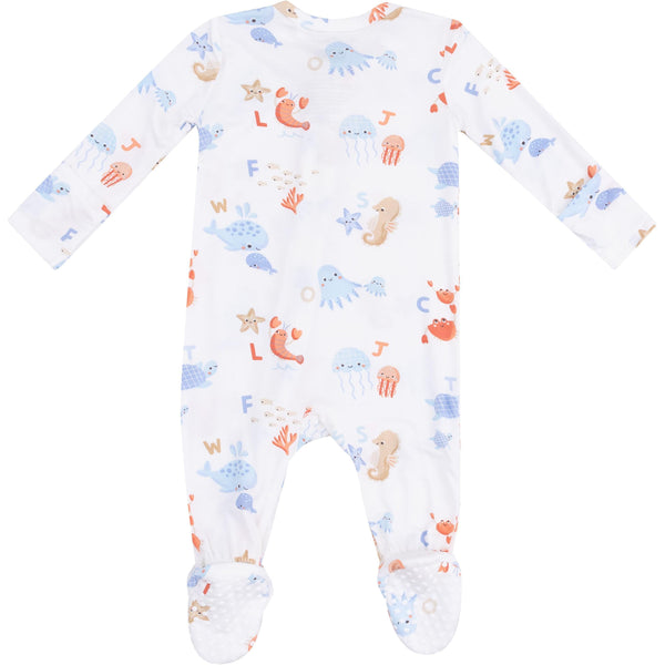 Angel Dear Coastal ABCs 2-Way Zipper Footie