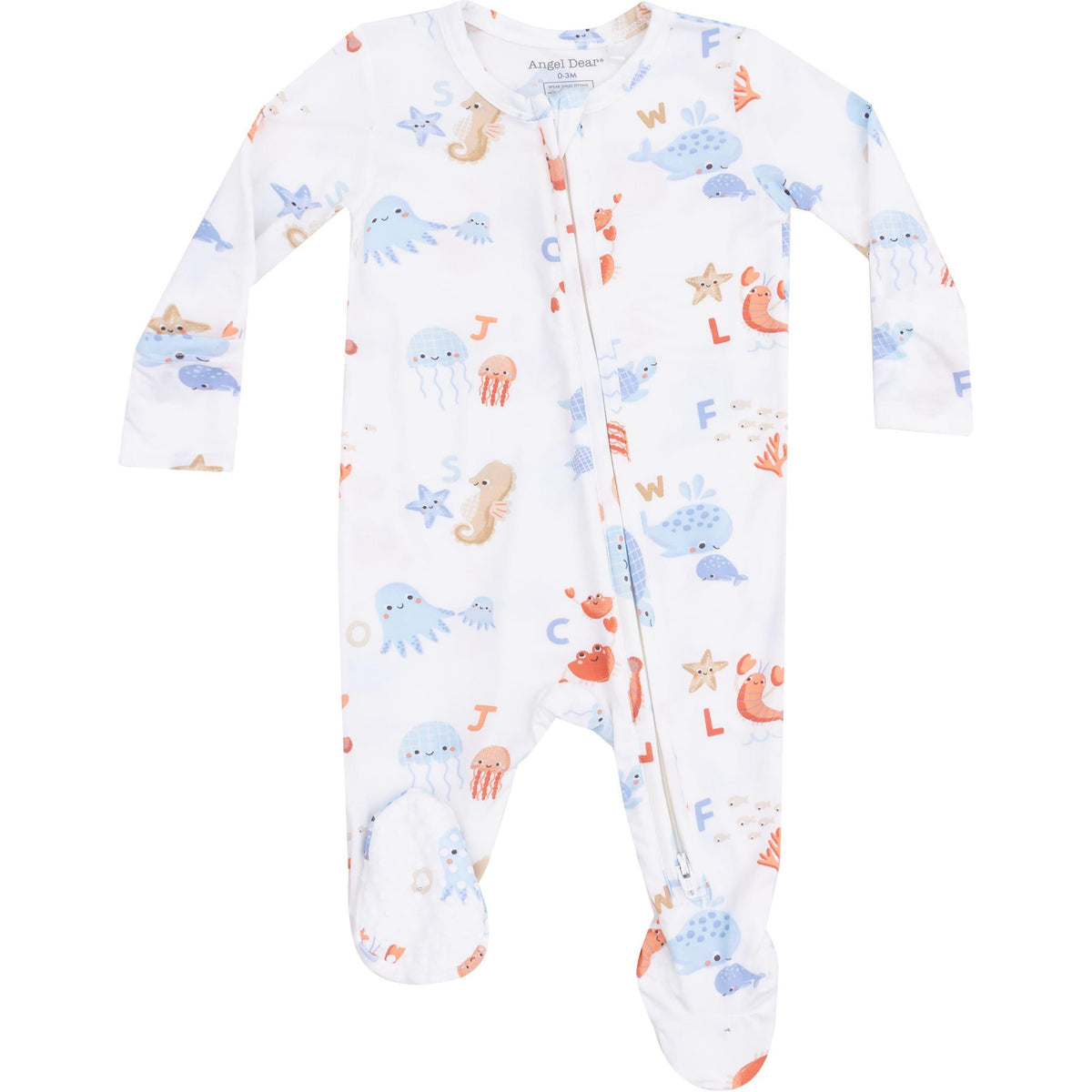 Angel Dear Coastal ABCs 2-Way Zipper Footie