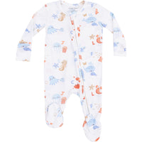 Angel Dear Coastal ABCs 2-Way Zipper Footie