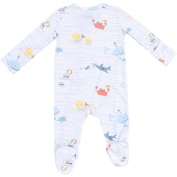 Angel Dear Sea Stripes 2-Way Zipper Footie