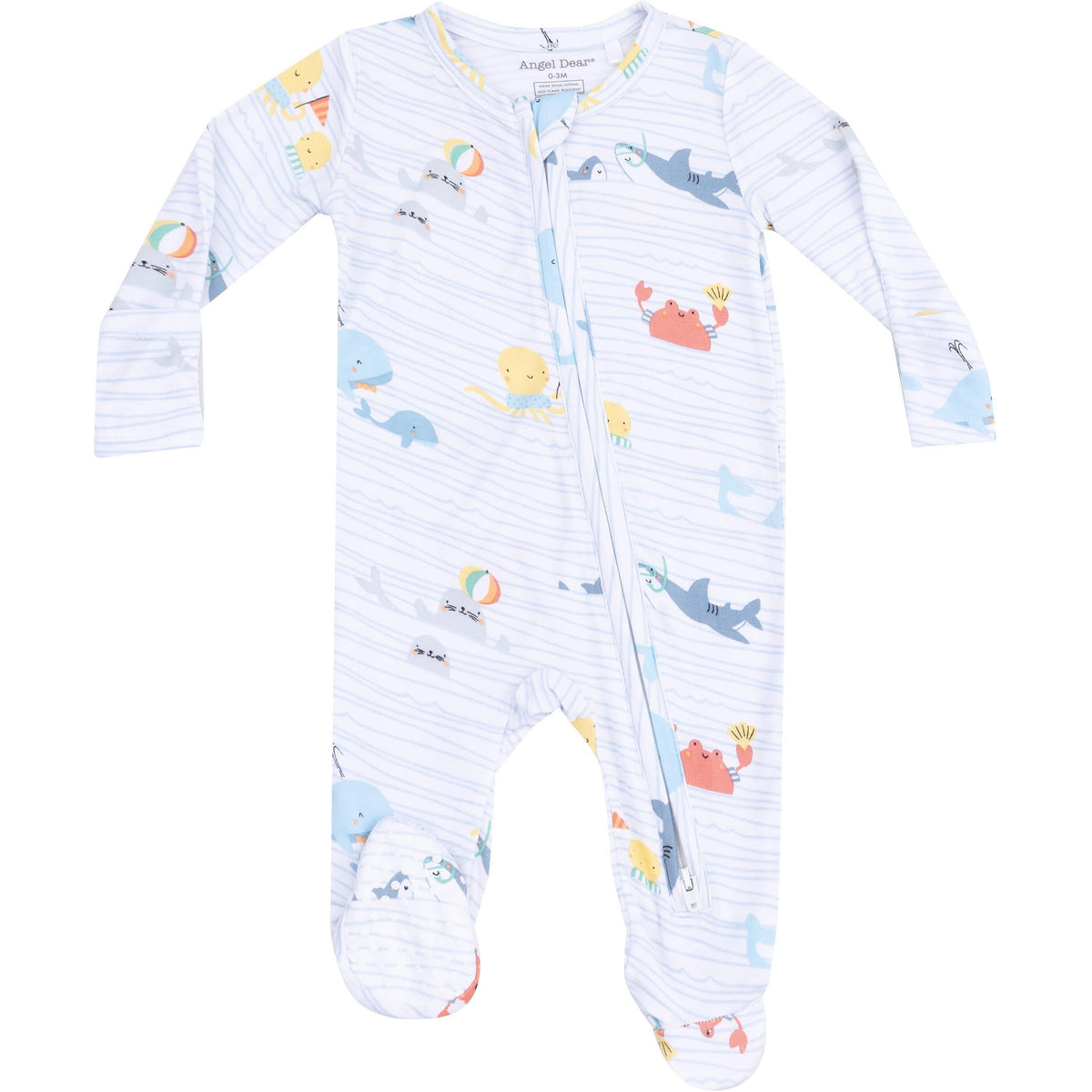 Angel Dear Sea Stripes 2-Way Zipper Footie