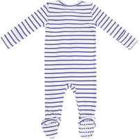 Angel Dear Stripe Vintage Blue 2-Way Zipper Footie