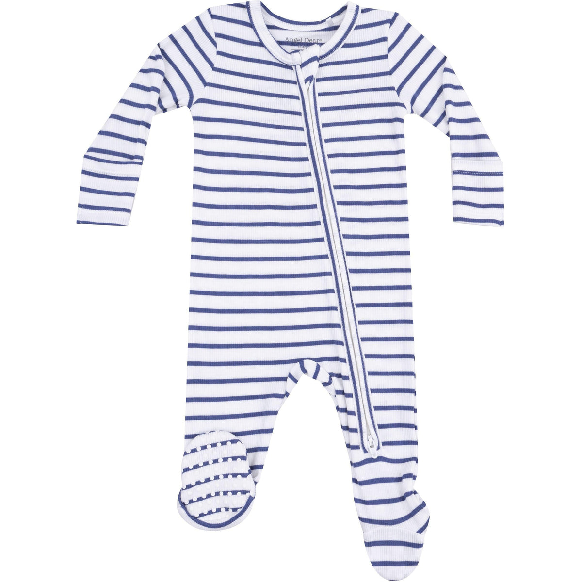 Angel Dear Stripe Vintage Blue 2-Way Zipper Footie