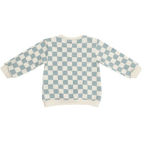 Angel Dear French Terry  Checkerboard Gray Mist Puffy Oversized Sweatshirt + Wide-Legged Pant