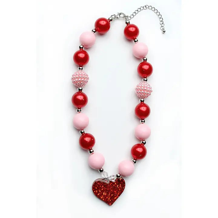 Sparkle Sisters Chunky Heart Necklace