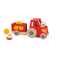 Janod Farm | Pull Along Tractor | Early Learning Toy