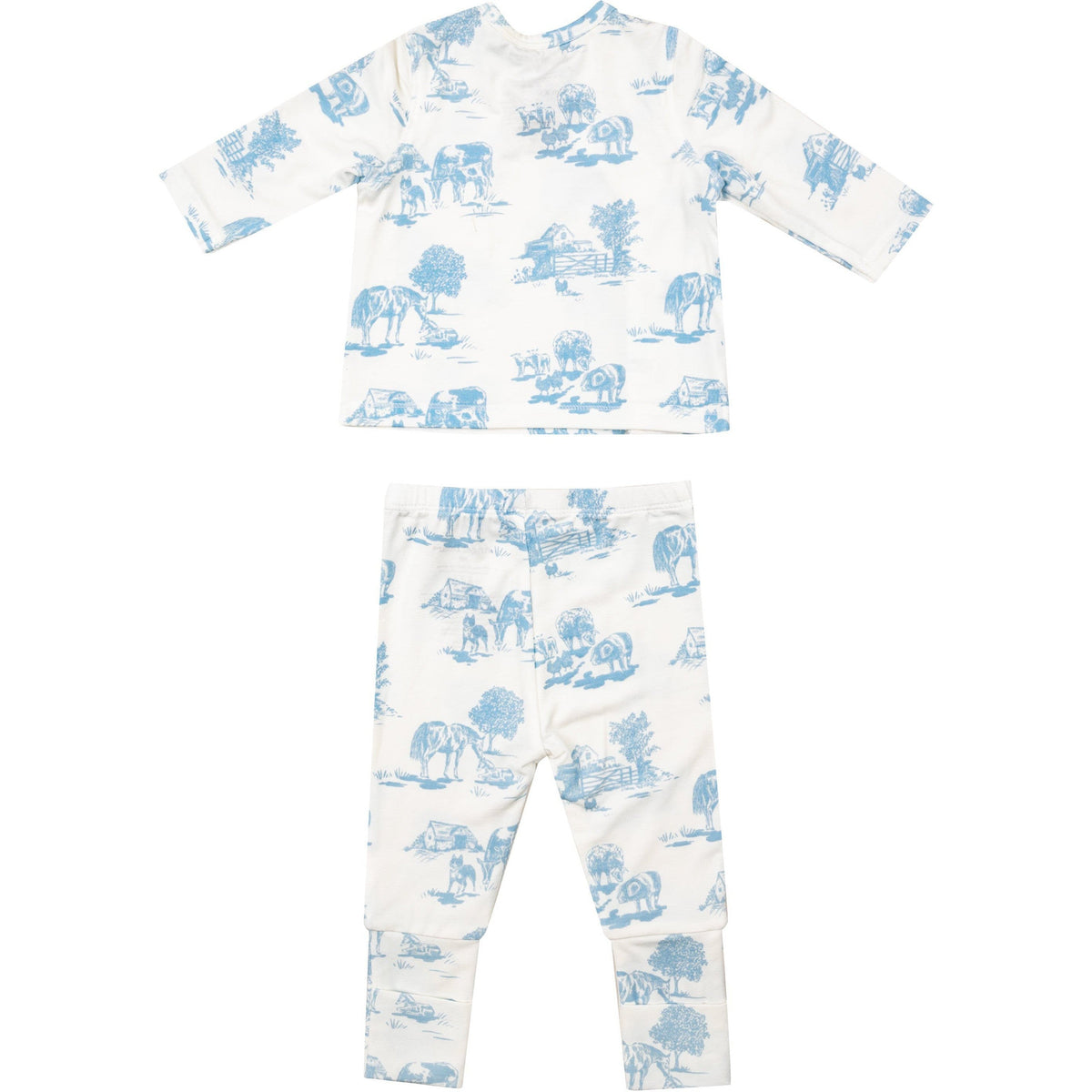 Angel Dear Farm Toile Blue Take Me Home Set with Roll Over Cuff Pant