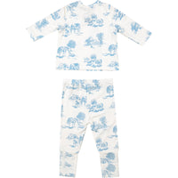 Angel Dear Farm Toile Blue Take Me Home Set with Roll Over Cuff Pant