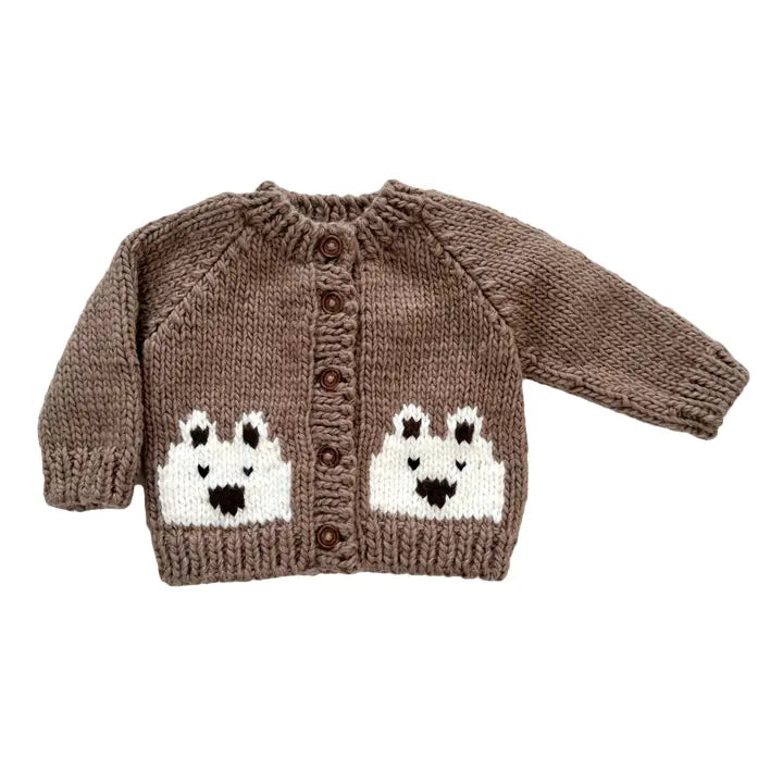 The Blueberry Hill Bear Cardigan-Tan