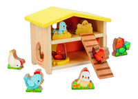 Janod Farm | My First Henhouse | 10 Pieces Toy Set | Wood Toy