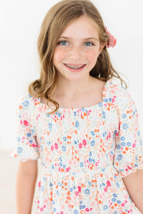 Mila & Rose Smocked Ruffle Dress- Meadow Magic