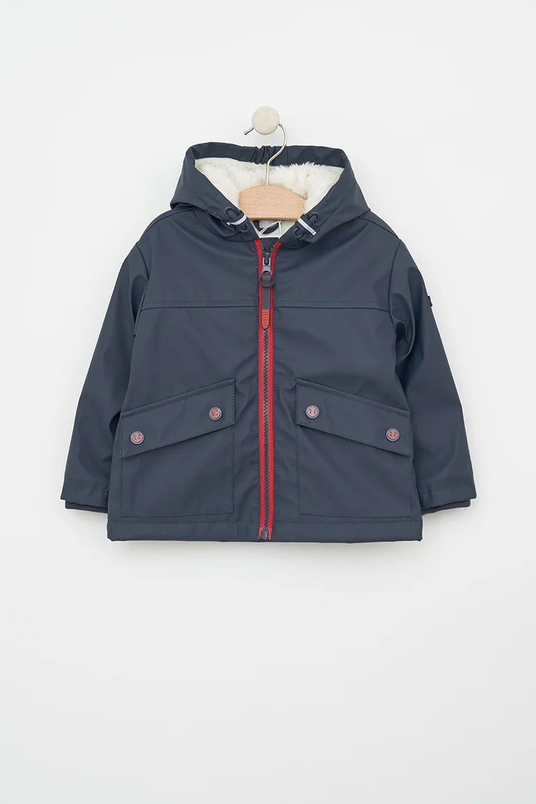 Batela Raincoat with Flap Pockets Navy