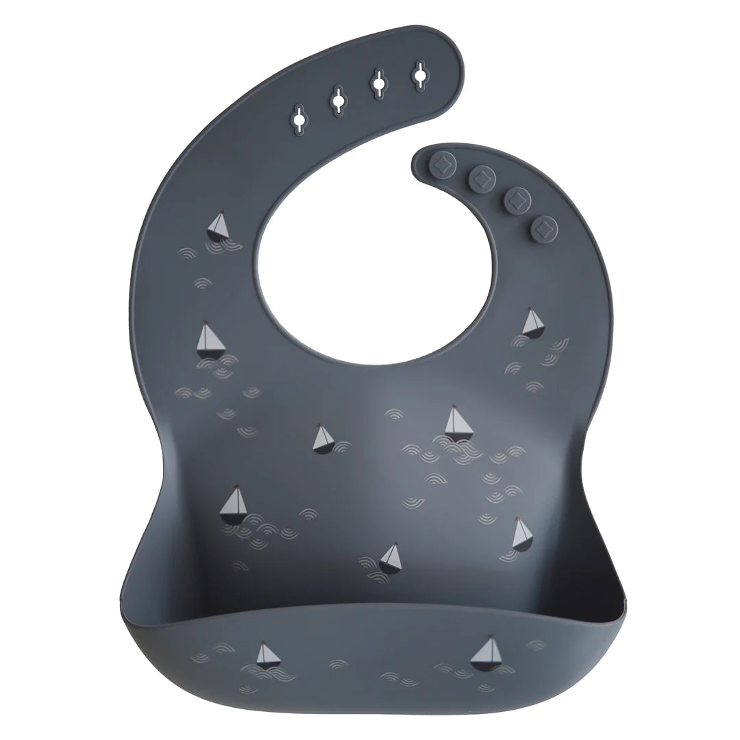 Mushie Silicone Baby Bib (Boats)