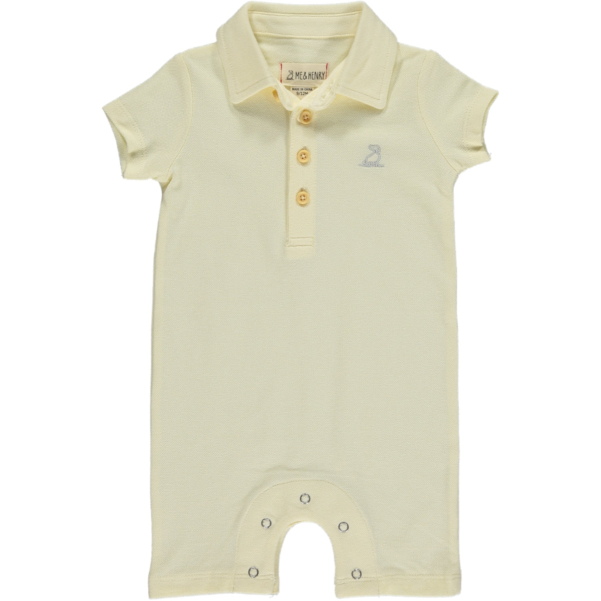 Me & Henry Drift Cream Pique Polo Romper