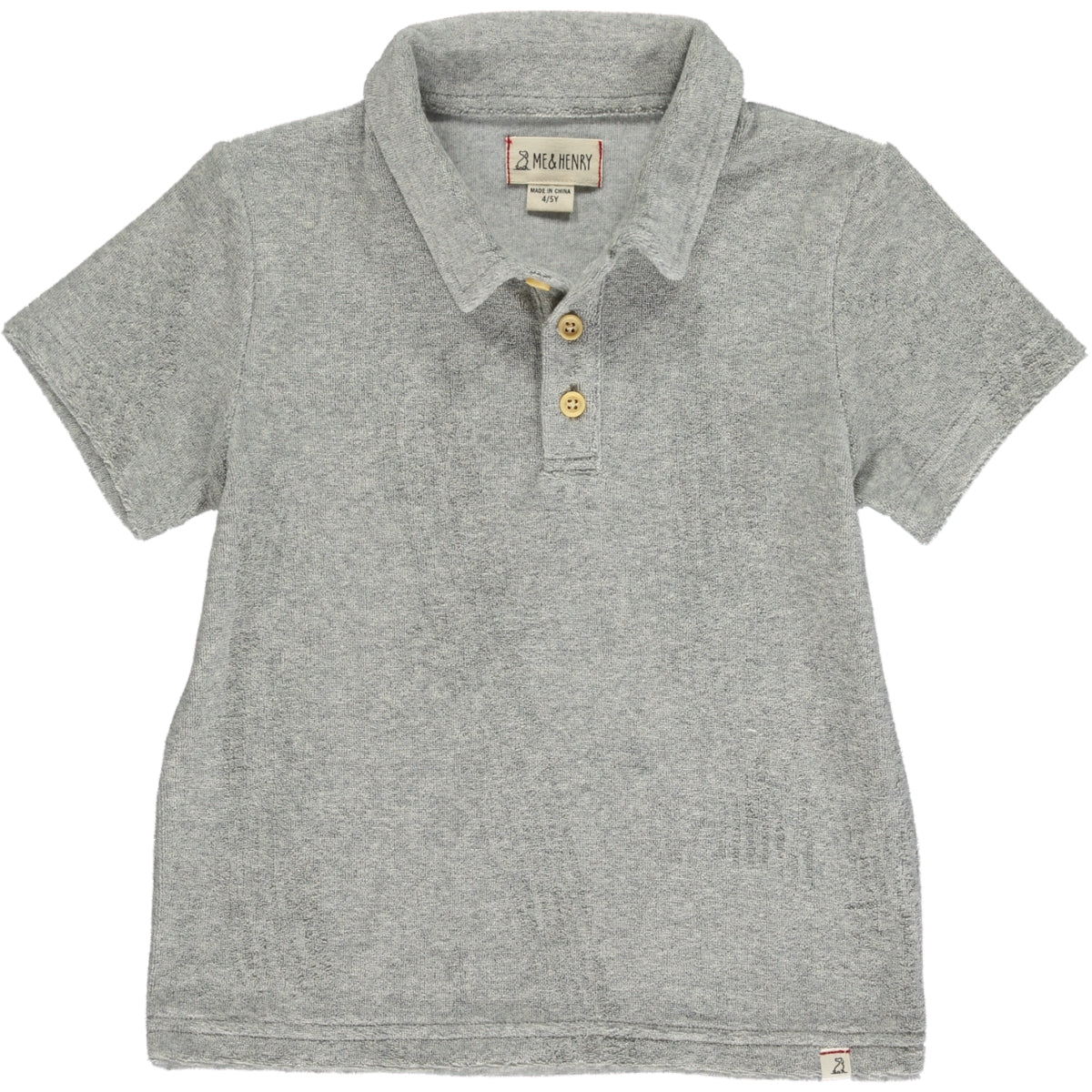 Me & Henry Watergate Terry Towelling Polo Grey Terry Towelling Polo