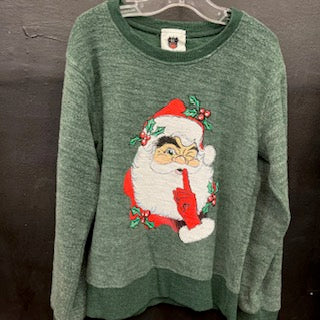 Wes and Willy Evergreen Santa Sweatshirt