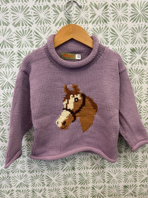 Claver Purple Horse Sweater