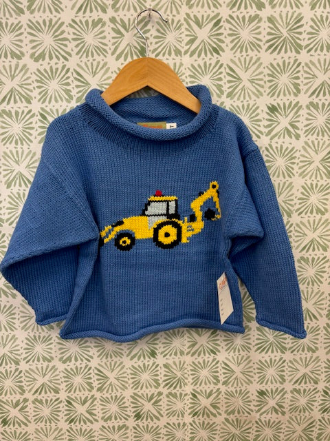 Claver Backhoe Blue Sweater