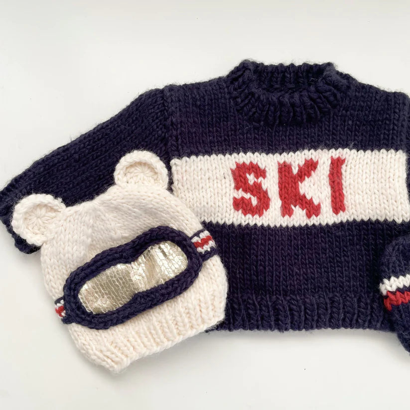 The Blueberry Hill Ski Goggles Beanie- Bear