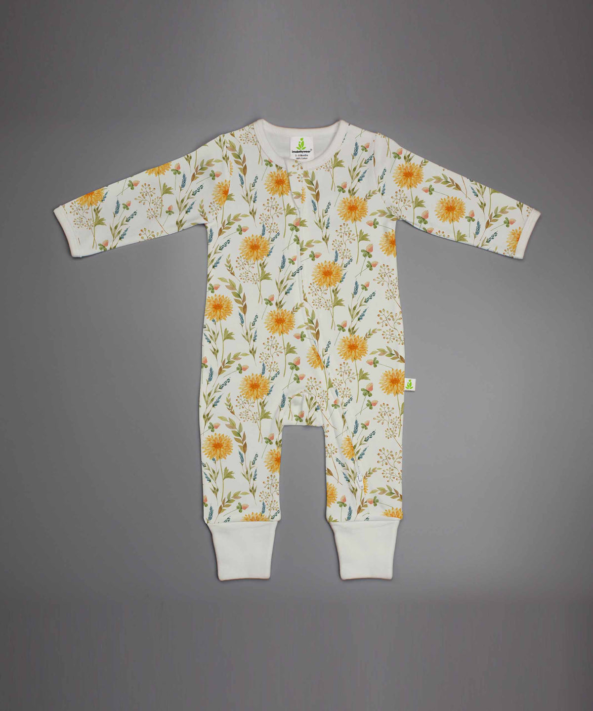 Imababywear Long sleeve zip Floral Garden