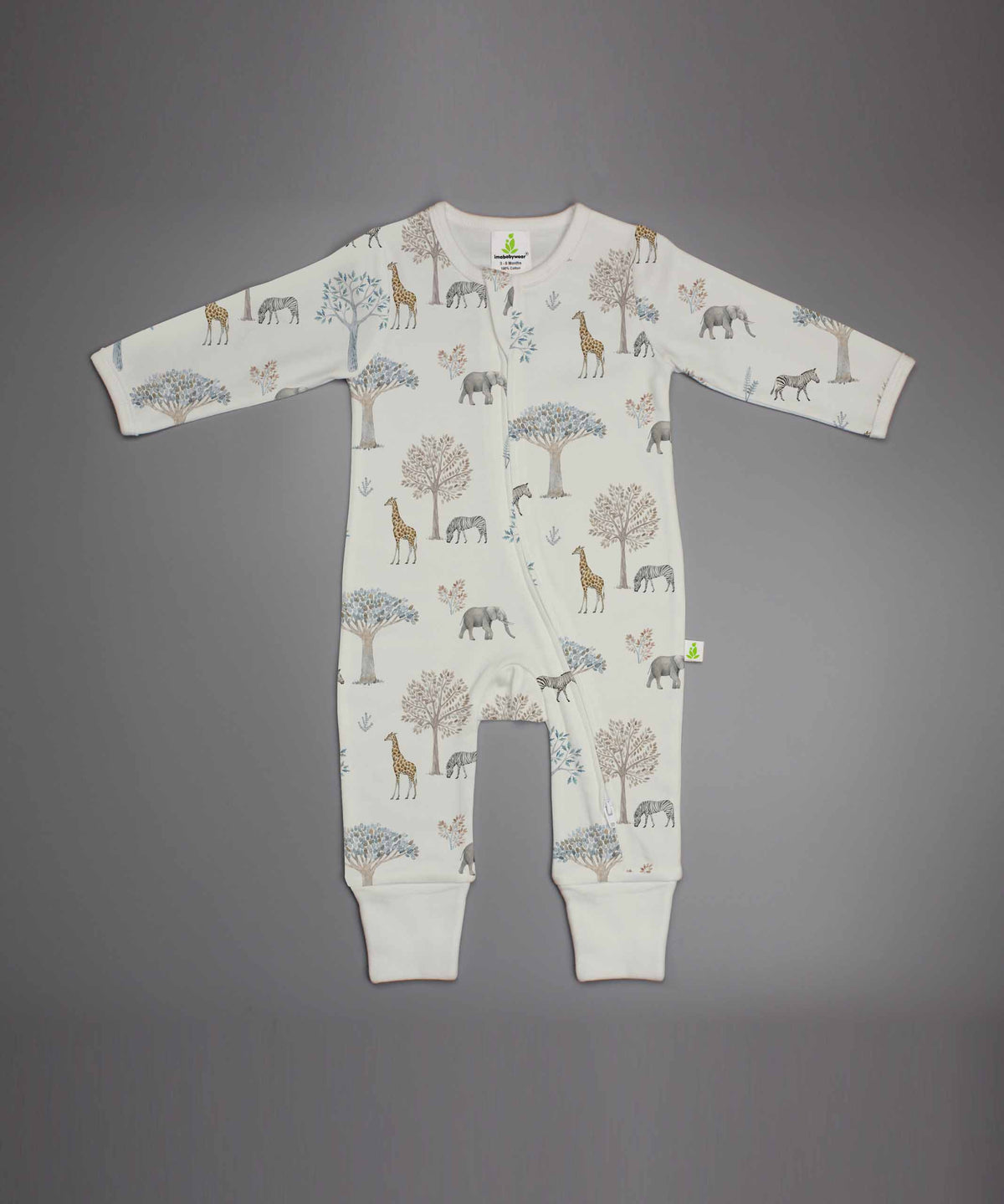 Imababywear Forest Friends Long Sleeve Zip Suit