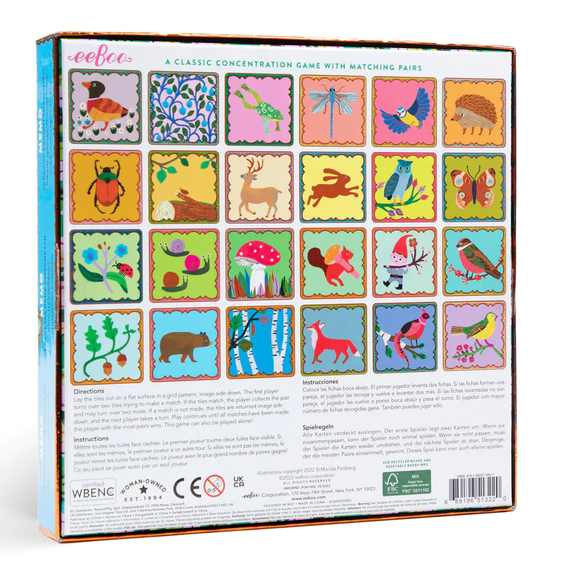 eeboo Memory & Matching Game Woodland