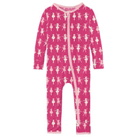 Kickee Pants Print Coverall with Zipper in Calypso Ballerina