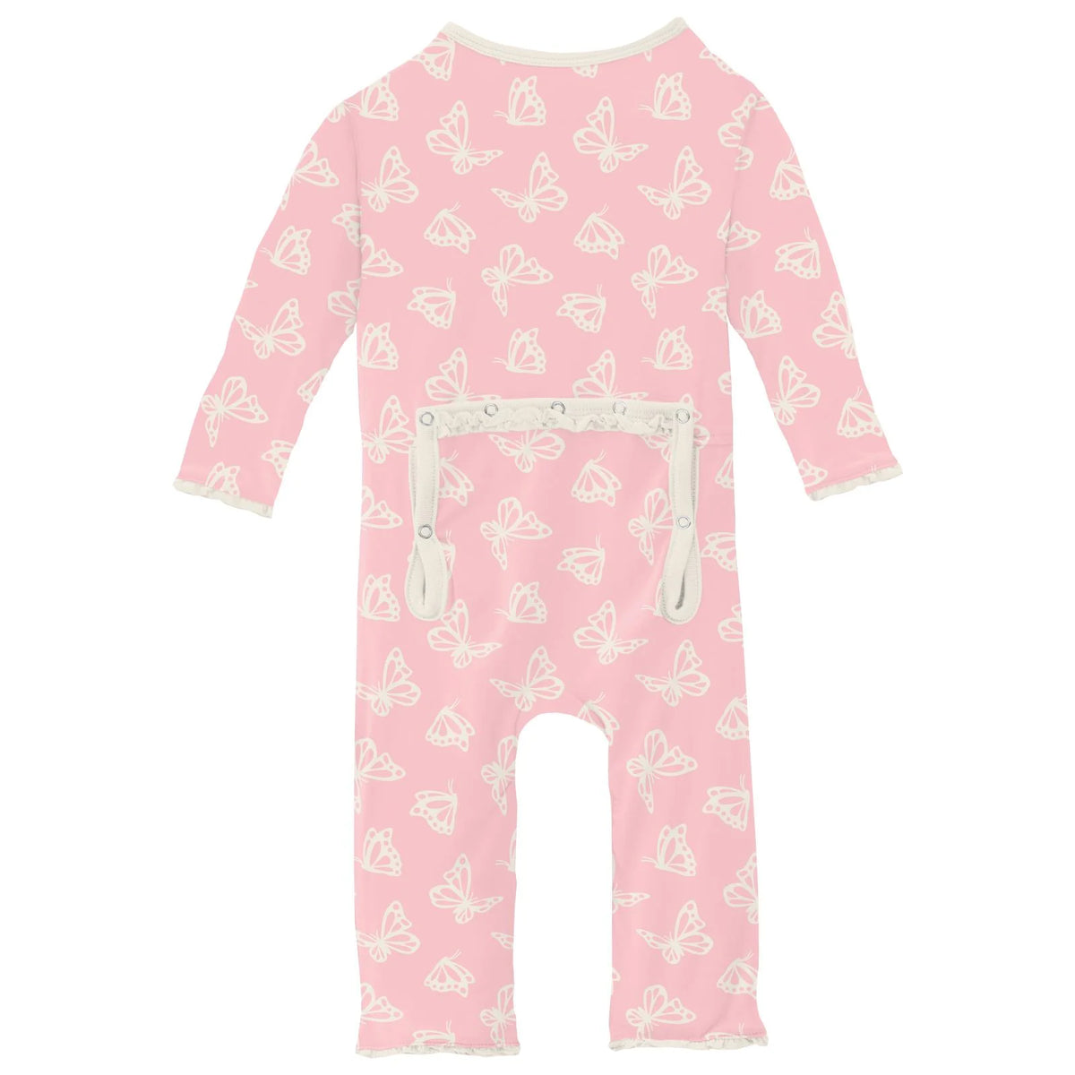 Kickee Pants Print Muffin Ruffle Coverall with Zipper in Lotus Butterfly