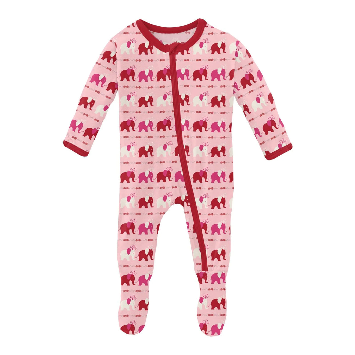 Kickee Pants Print Footie with Zipper in Calypso Elephant