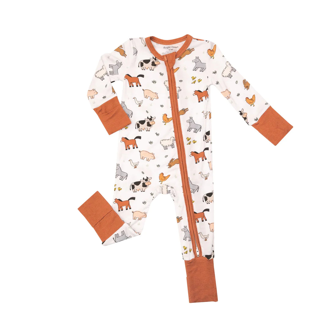 Angel Dear Farm Babies Two Way Zip Romper