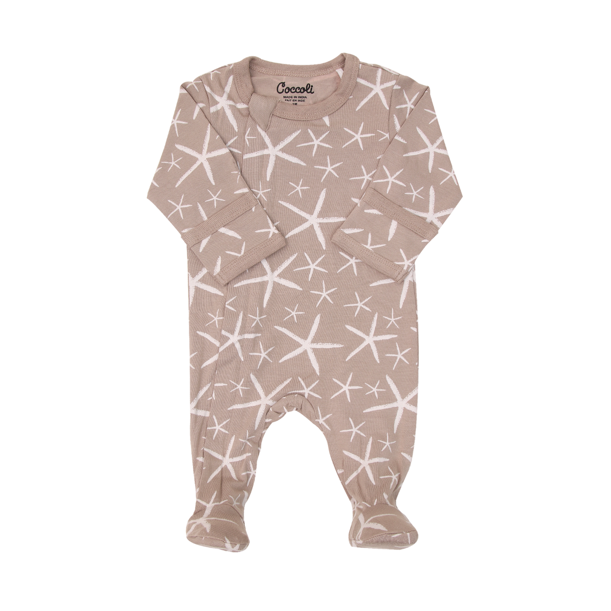 Coccoli Modal Blend Zipper Footie - Moonlight Starfish