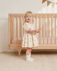 Quincy Mae Waffle Babydoll Dress Butter Dots